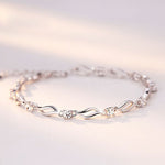 Korean Silver Plated Crystal Love Bracelet for Women view 1