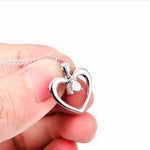 Heart-Shaped Pendant with Diamonds for Women Necklace view 3
