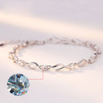 Korean Silver Plated Crystal Love Bracelet for Women view 2