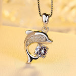 Silver-plated Dolphin Pendant Necklace for Women view 2