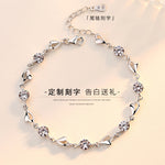 Korean Silver-Plated Ocean Heart Blue Crystal Bracelet view 5
