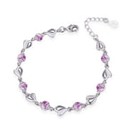 Korean Silver-Plated Ocean Heart Blue Crystal Bracelet view 4