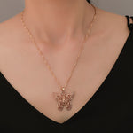 Hollow Double-Layer Metal Butterfly Pendant view 1