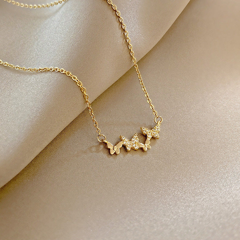 Titanium Steel Butterfly Necklace for Everyday Wear