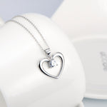 Heart-Shaped Pendant with Diamonds for Women Necklace view 4
