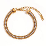 Three-Layer Woven Twisted Chain Ball Bracelet for Women view 3